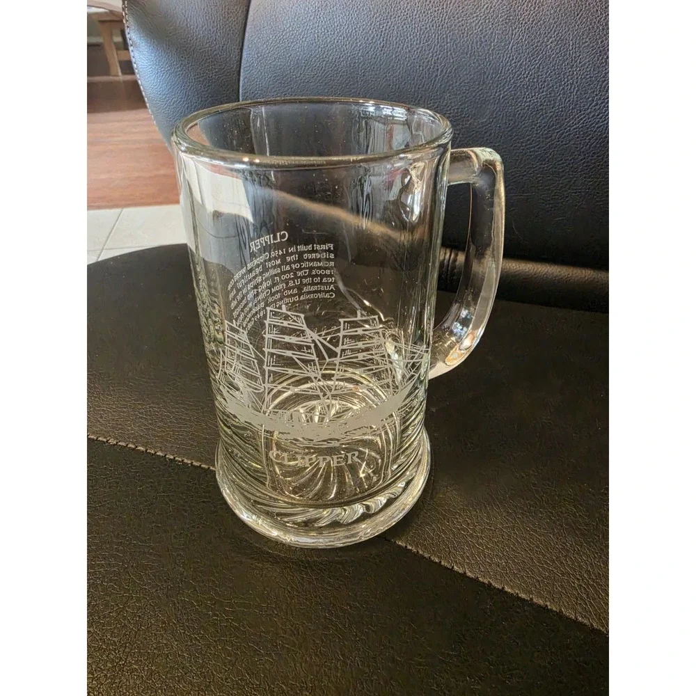 Sailors Ships Glass Beer Mug‎ 1 Clipper
